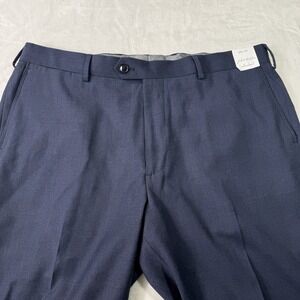 NEW John W. Nordstrom Pants 38x32 Blue 100% Wool Dress Pants Straight Leg